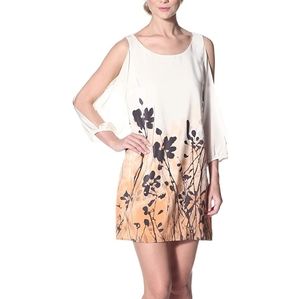 Akiko Silk Cold Shoulder Dress in Blossom
